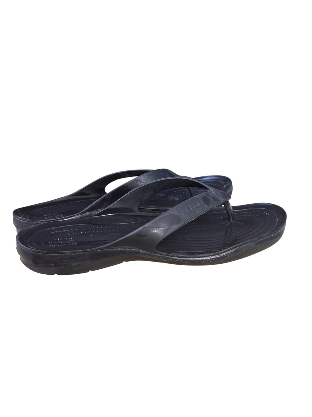 Crocs Kadee II Flip Flops Black Lightweight Comfort Thong Sandals Sz 10 - Picture 4 of 11